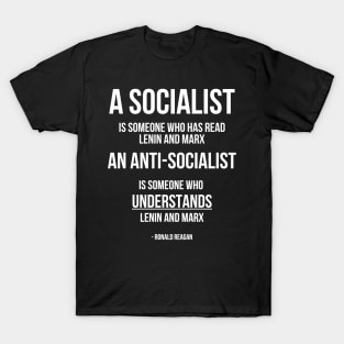 Reagan Anti-Socialism Quote Dark T-Shirt